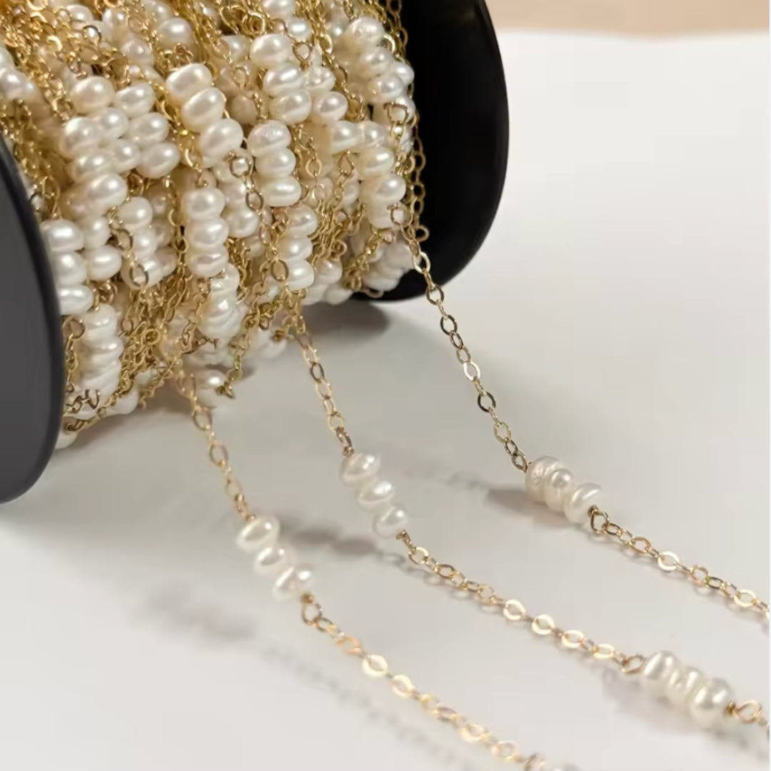Arielle 14k Gold Pearl Chain — Wholesale Jewelry and Permanent Jewelry