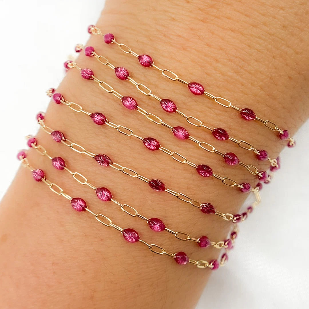Bordeaux 14k Enamel — Wholesale Jewelry Chain for Permanent Jewelry