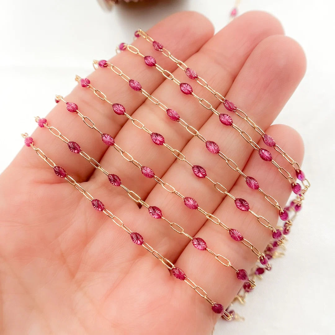 Bordeaux 14k Enamel — Wholesale Jewelry Chain for Permanent Jewelry
