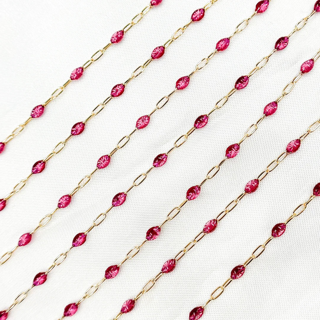 Bordeaux 14k Enamel — Wholesale Jewelry Chain for Permanent Jewelry